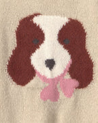 Jersey de punto de ochos con motivo de perro, crema - Carter's