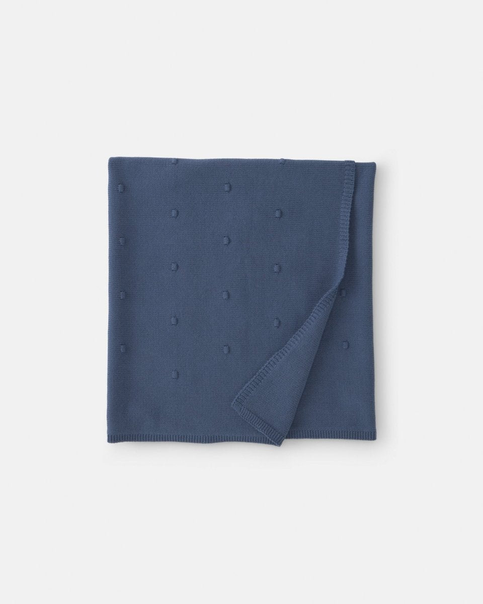 Manta de punto de algodón, lunares en azul marino - Carter's