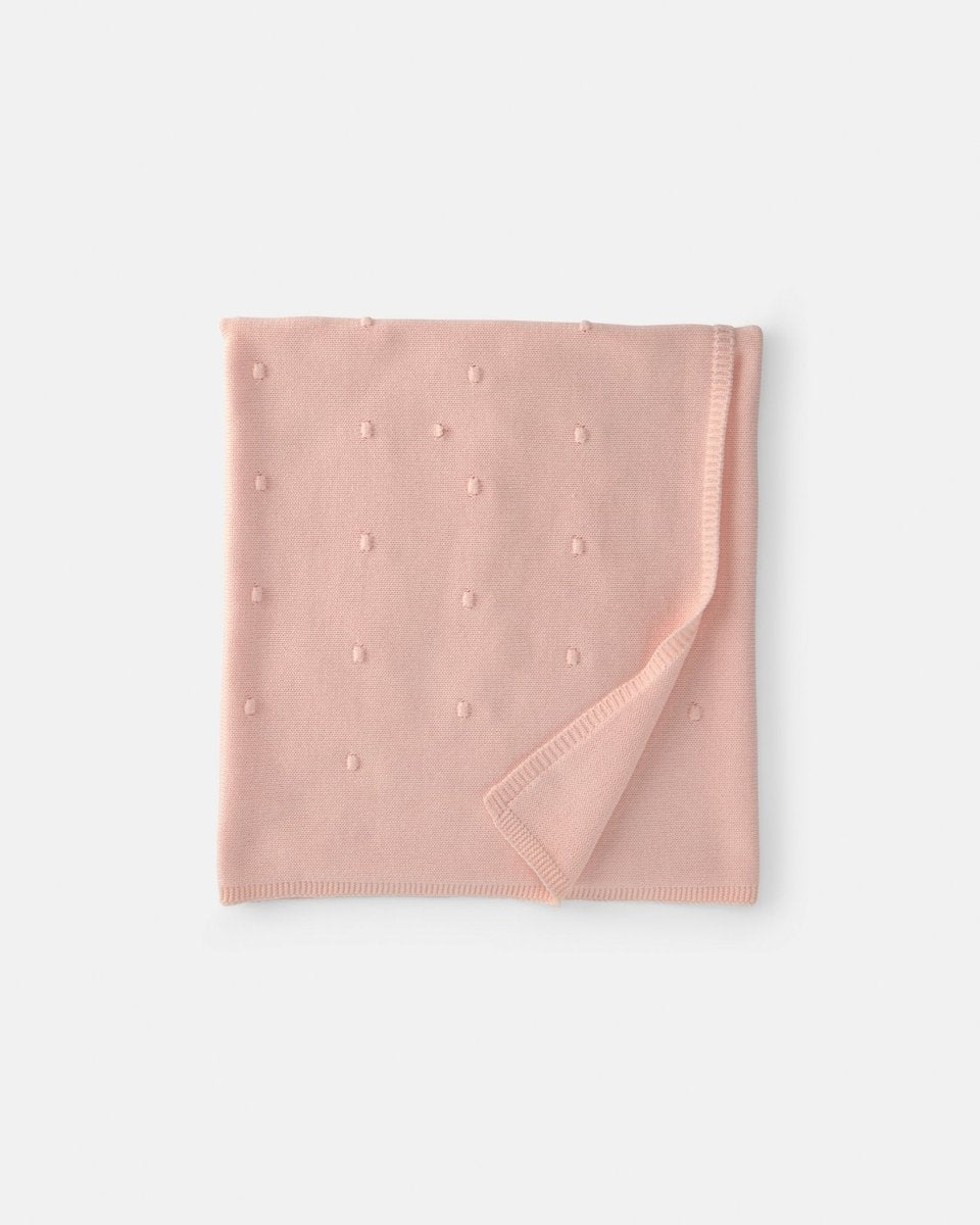 Manta de punto de algodón, lunares en rosa - Carter's
