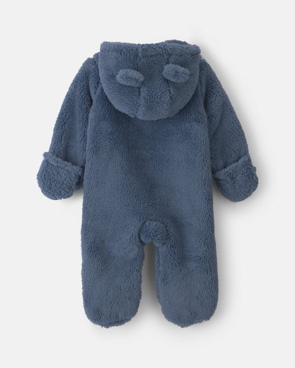 Mono de borreguito con capucha de oso, azul - Carter's