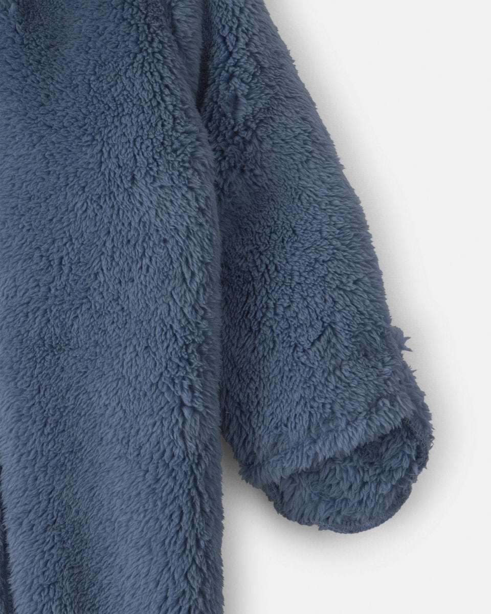 Mono de borreguito con capucha de oso, azul - Carter's