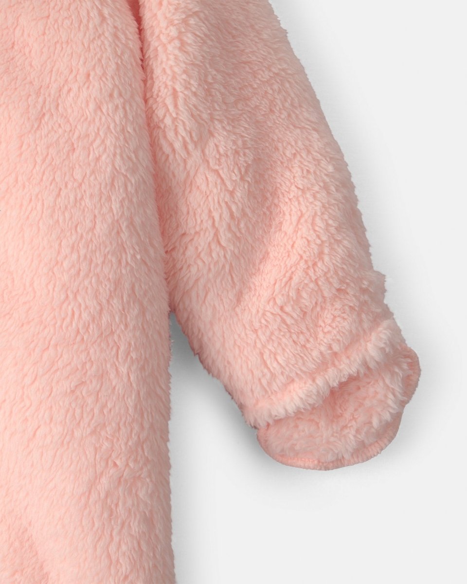 Mono de borreguito con capucha de oso, rosa - Carter's