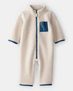 Mono de forro polar con cremallera y bolsillo bicolor - Carter's