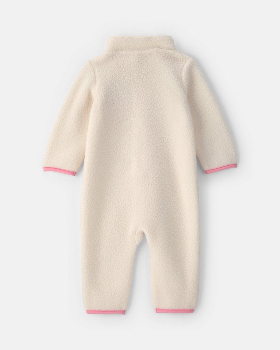 Mono de micropolar con cremallera, bicolor crema y rosa - Carter's