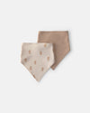 Pack of 2 teething bibs, brown bears