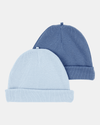 2-pack of blue-patterned hats
