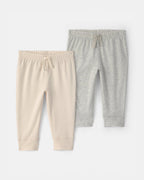 Pack 2 pantalones básicos para bebé, marfil y gris - Carter's