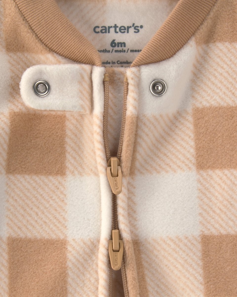Pack 2 pijamas de polar con cremallera, cuadros y animales - Carter's