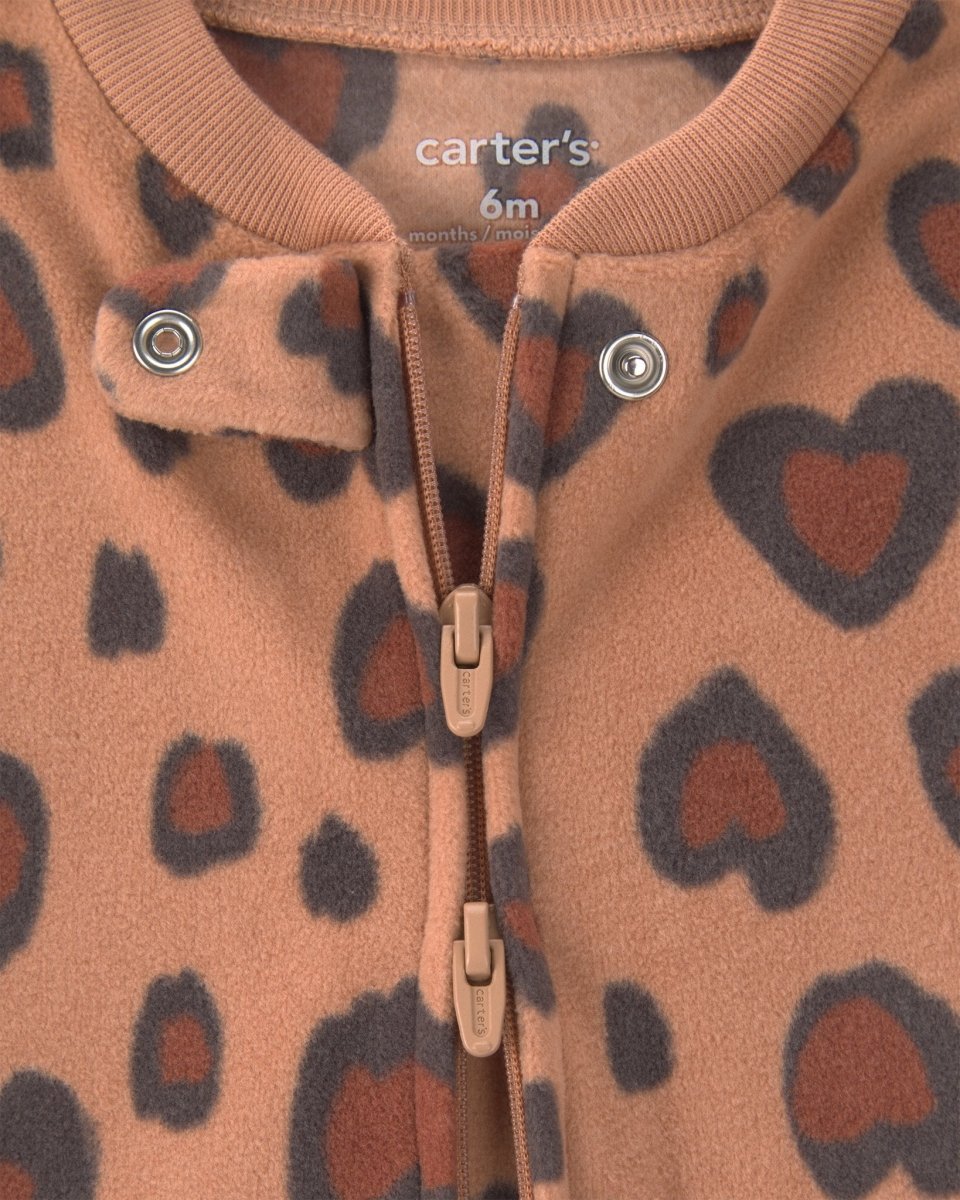 Pack 2 pijamas de polar con cremallera, leopardo en rosa - Carter's