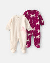 Pack 2 pijamas de polar con cremallera, unicornios