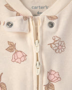 Pack 2 pijamas de una pieza con cremallera, flores y rayas - Carter's