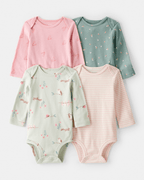 Pack 4 bodies de manga larga acanalados con estampados de bosque - Carter's