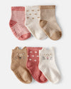 Pack de 6 meias de bebé com gatinhos