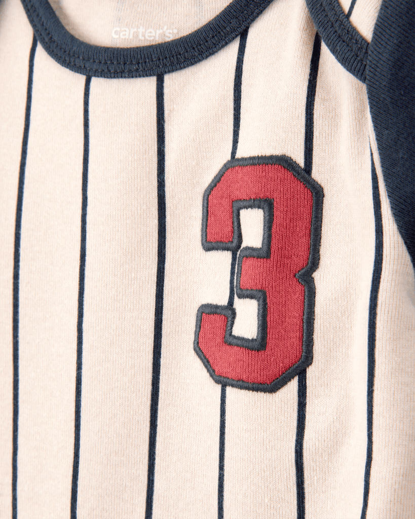 Pack cinco bodies algodón diseño béisbol - Carter´s