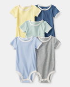 Pack cinco bodies con estampado lisos y a rayas - Carter's