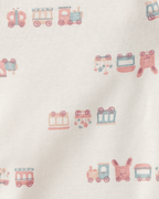 Pack cinco piezas body manga corta con tren y flores - Carter's