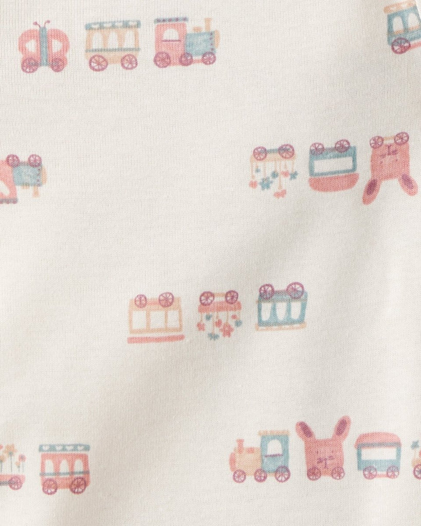 Pack cinco piezas body manga corta con tren y flores - Carter's