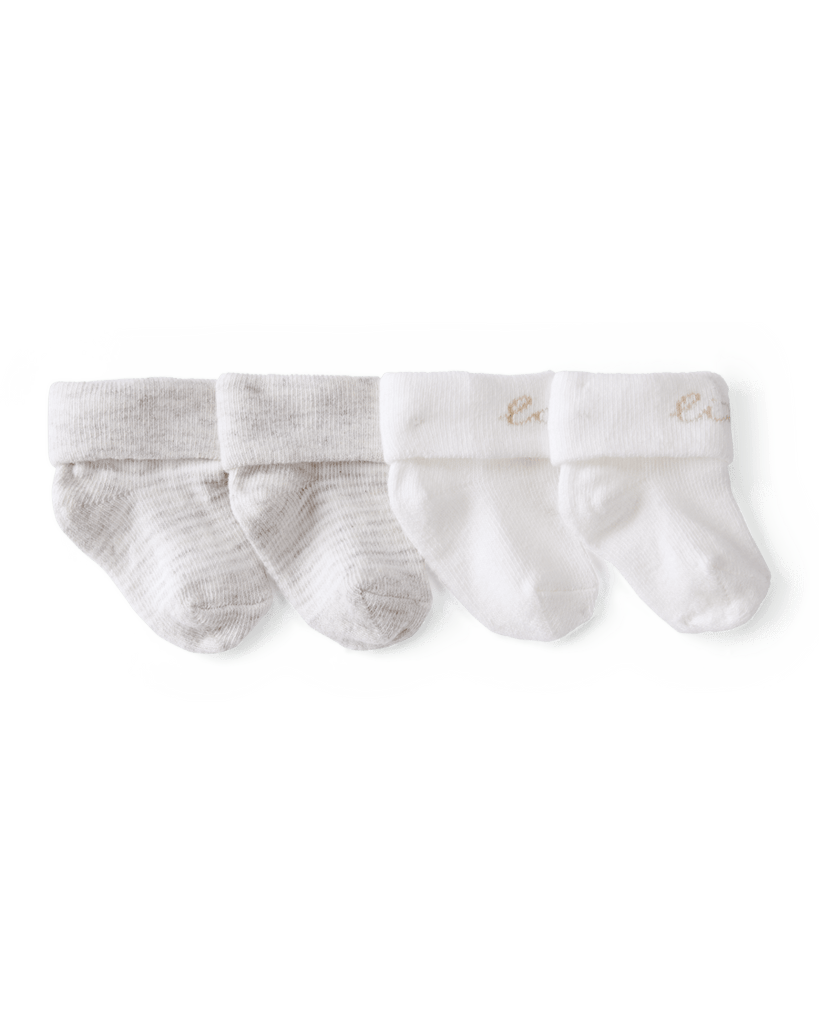 Pack cuatro pares calcetines algodón con puño plegable - Carter´s