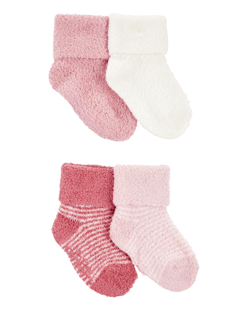 Pack cuatro pares calcetines chenilla rosadas - Carter´s