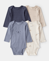 Four-piece long-sleeve bear design bodysuit pack
