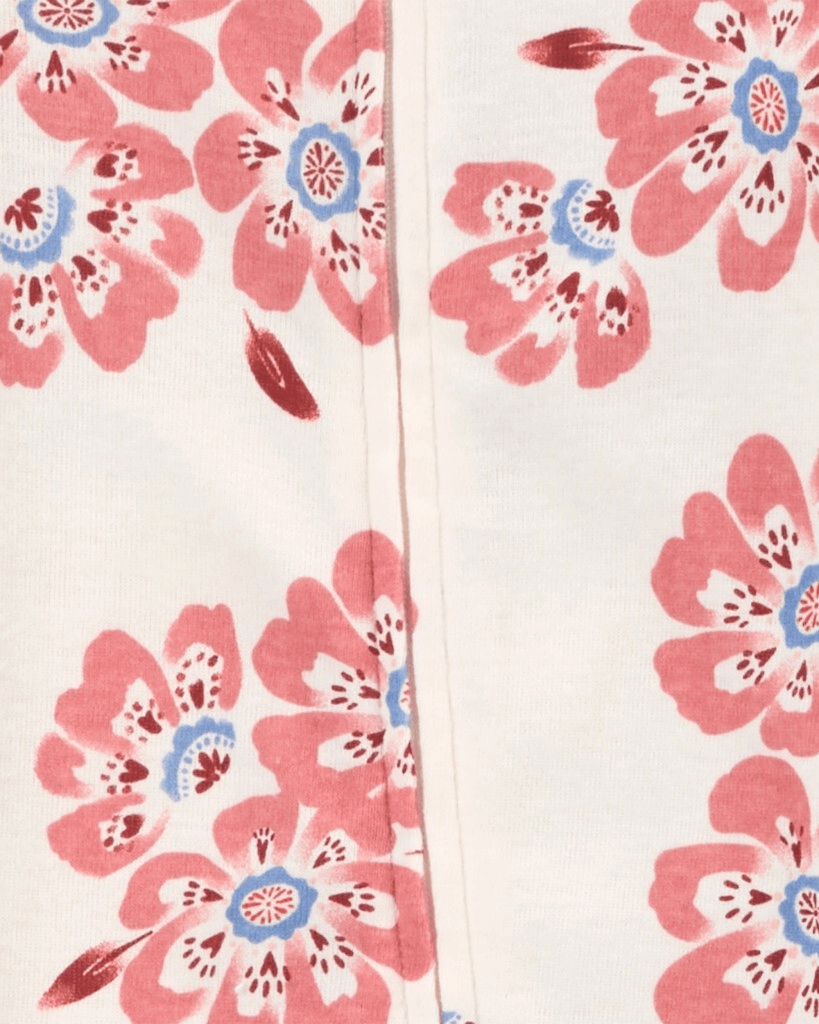 Pack de 2 pijamas de algodón con pies, estampado floral - Carter's