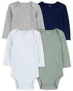 Pack de 4 bodies en azul, verde y gris - Carter´s España