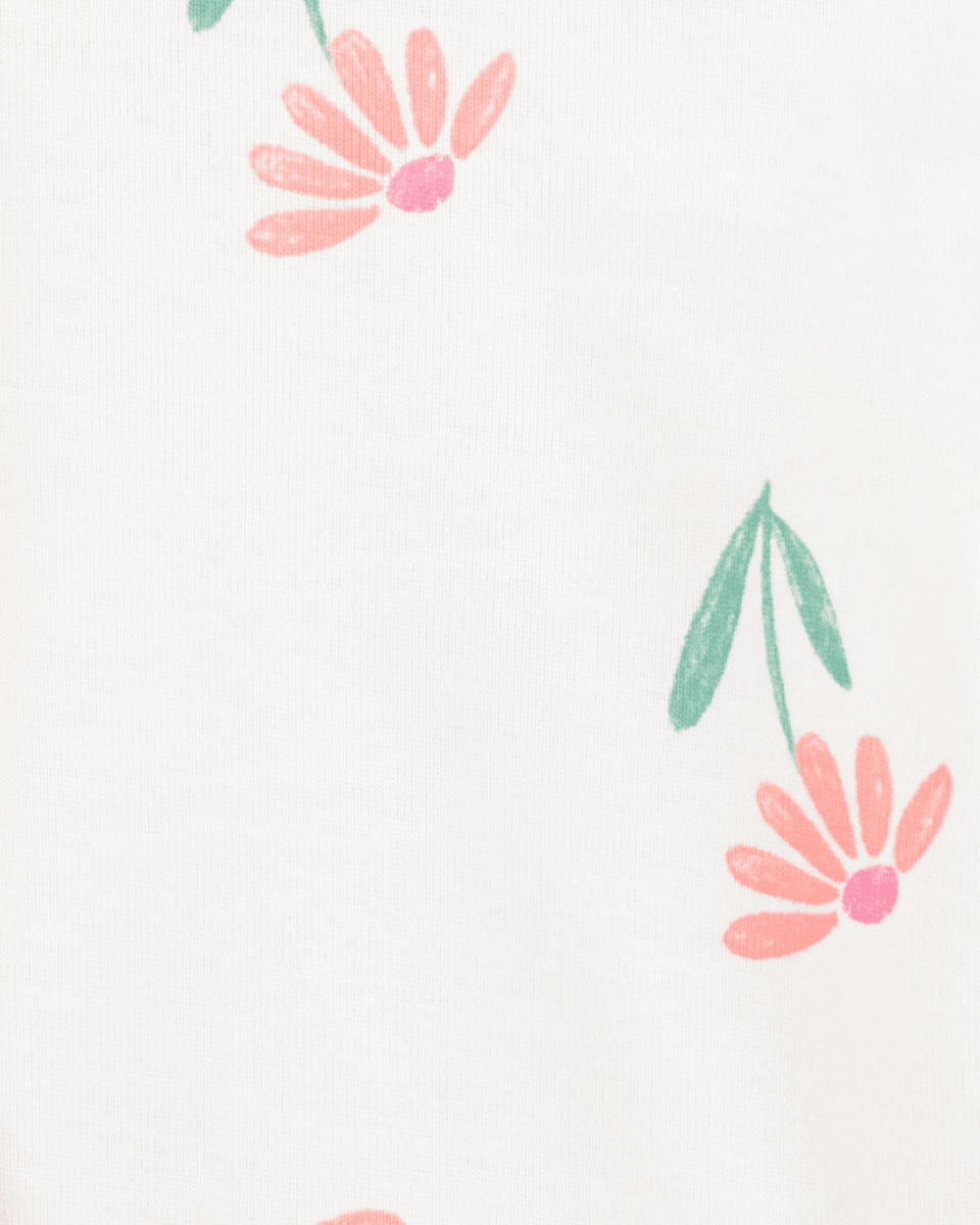 Pack de cuatro bodies de manga larga en rosa y gris con estampado floral - Carter's