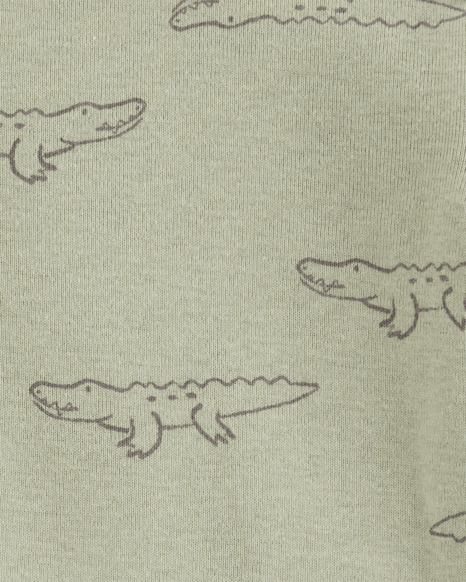 Pack de cuatro bodies de manga larga en verde y azul con estampado safari - Carter's