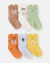 Pack de seis calcetines con animales y orejitas 3D