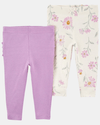 Pacote com duas calçass de algodão floral