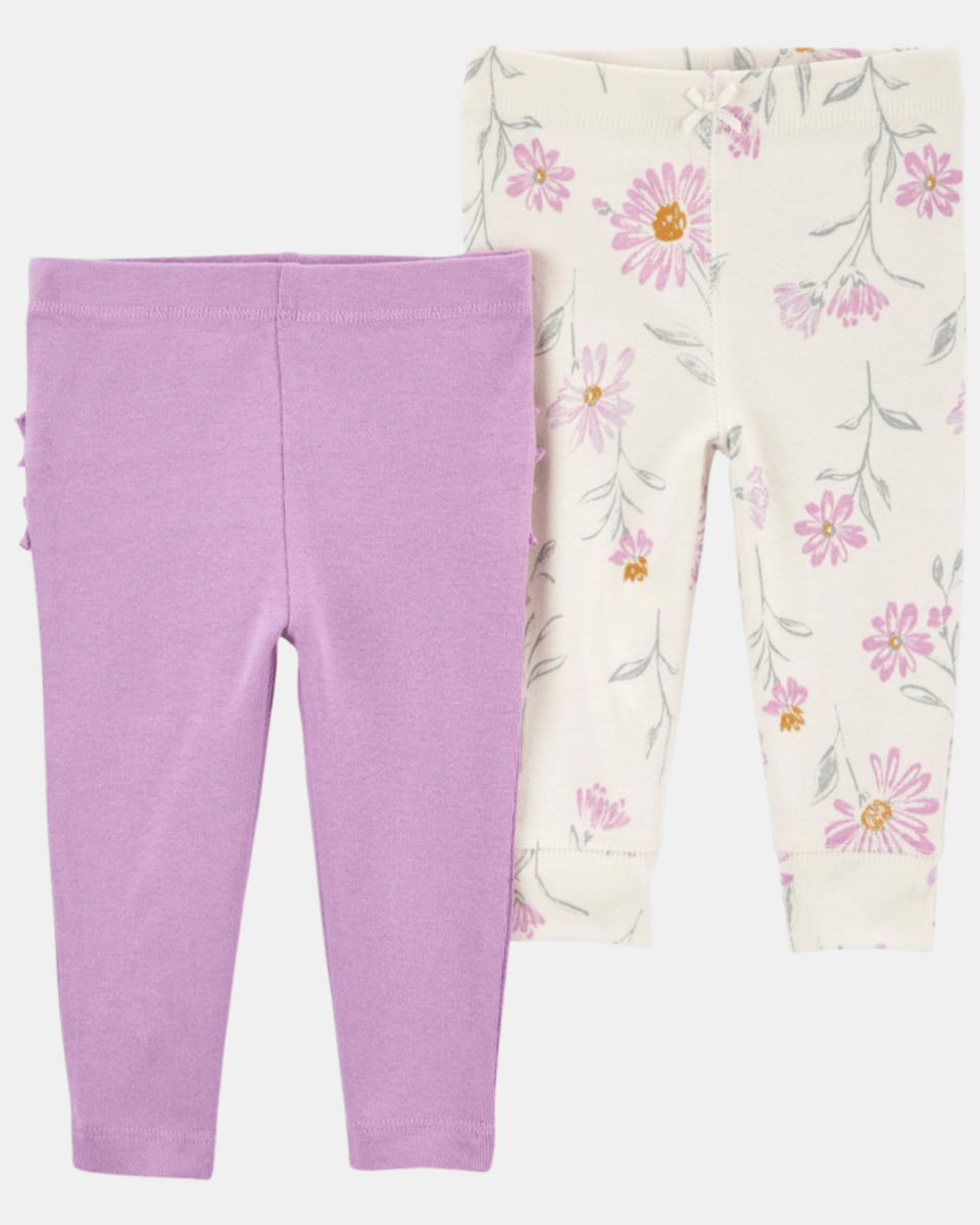 Pack dos pantalones de algodón floral - Carter's