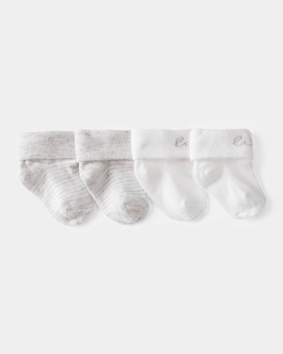 Pack dos pares calcetines algodón con puño plegable - Carter's
