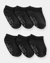 Six-pack of black cotton invisible socks