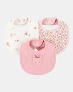 Pack tres baberos algodón diseño conejita - Carter's