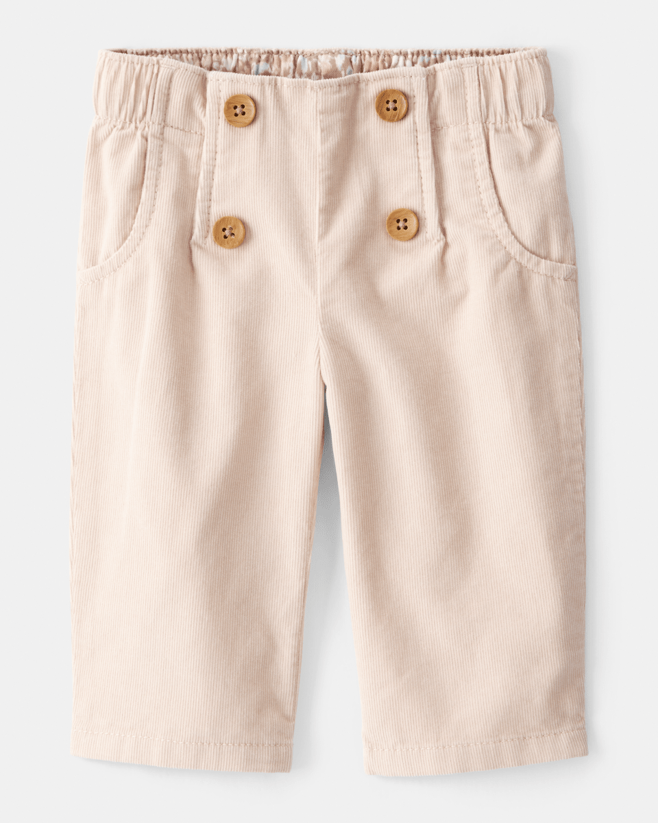 Pantalón de pana marrón recto con cintura elástica - Carter's