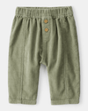 Straight green corduroy trousers in cotton