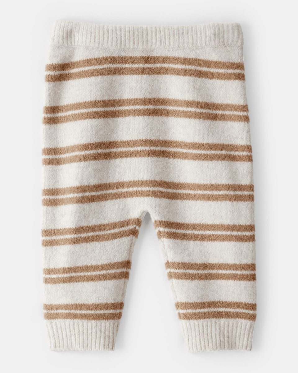 Pantalón tipo suéter a rayas color avena - Carter's
