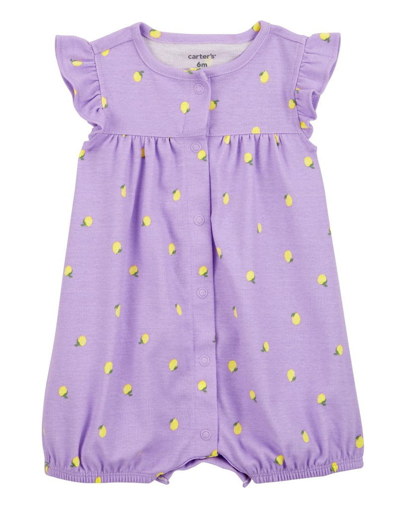 Pelele de manga corta con estampado de limones en color lila - Carter´s España