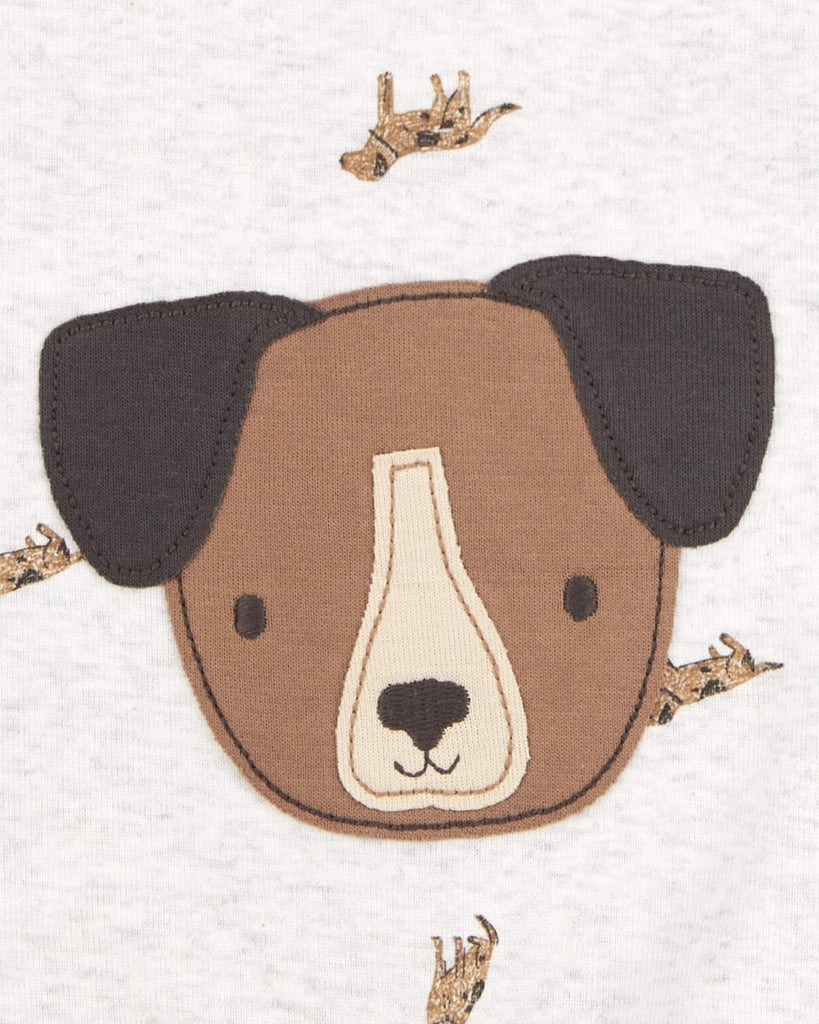 Pelele de manga corta con estampado de perro en color gris - Carter´s España