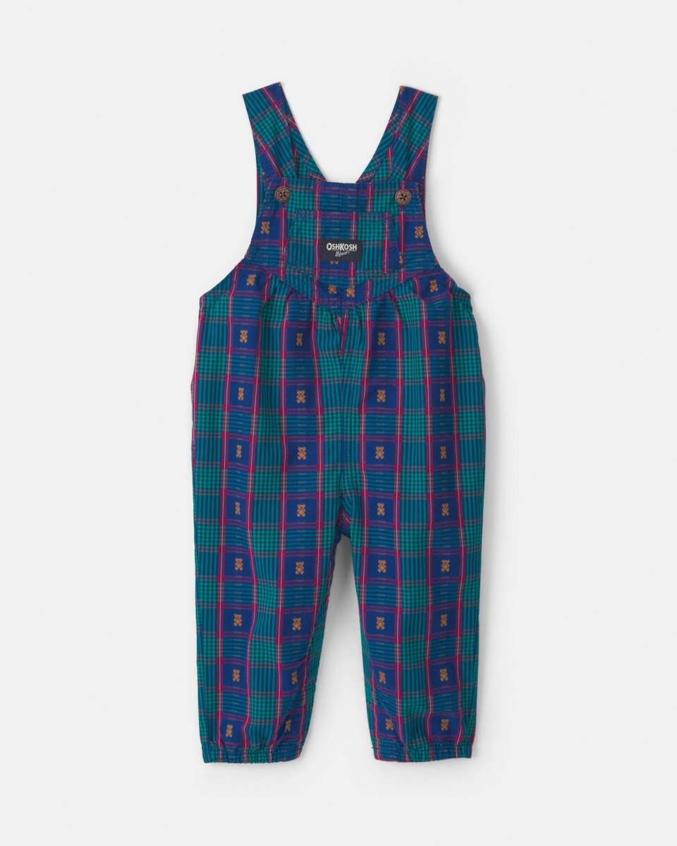 Peto de algodón a cuadros con estampado de osos, azul - Carter's