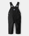 Black corduroy overalls