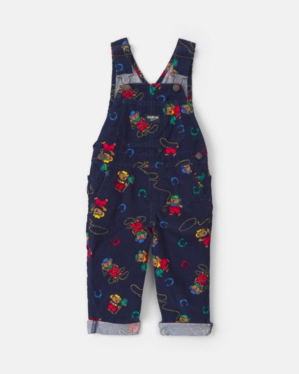 Peto de pana con tirantes ajustables, osos en azul marino - Carter's