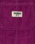 Peto de pana con tirantes de botón y encaje, morado - Carter's