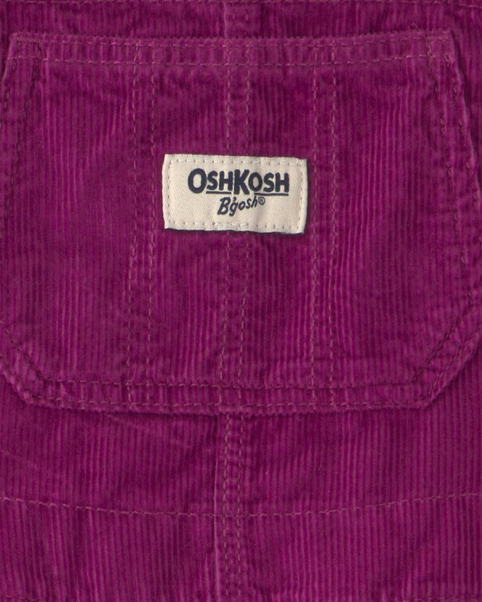 Peto de pana con tirantes de botón y encaje, morado - Carter's