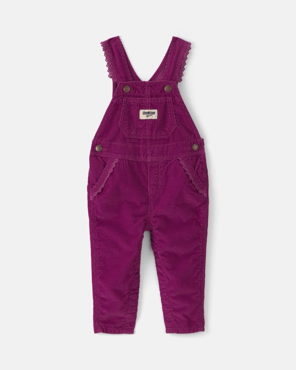 Peto de pana de algodón con remate de puntilla, morado - Carter's