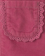 Peto de pana de pierna ancha con puntilla floral, morado - Carter's