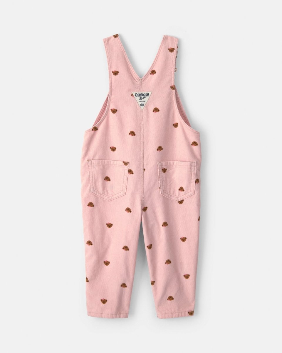 Peto de pana fina con forro de punto, osos en rosa - Carter's