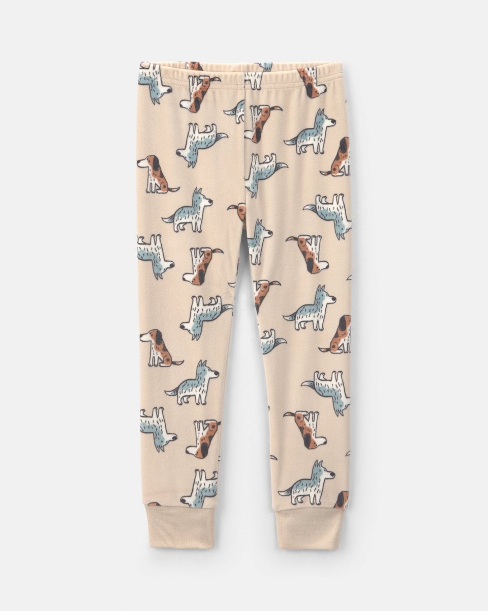 Pijama 2 piezas de terciopelo, perro en tostado - Carter's