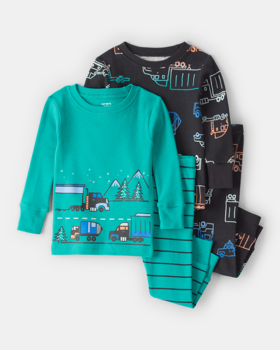 Pijama 4 piezas de algodón con diseño camiones - Carter's