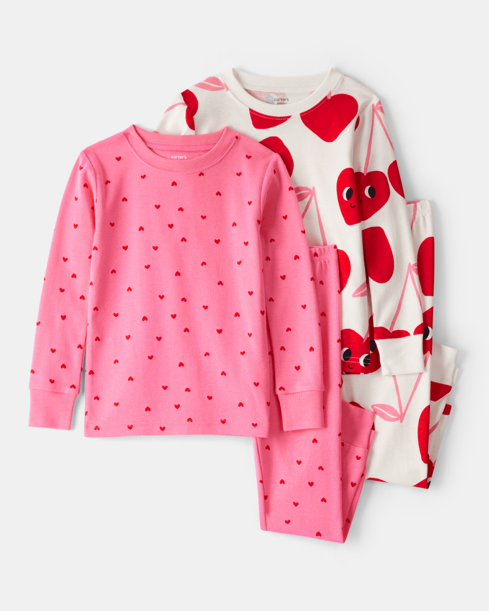 Pijama 4 piezas de algodón con diseño corazones - Carter's